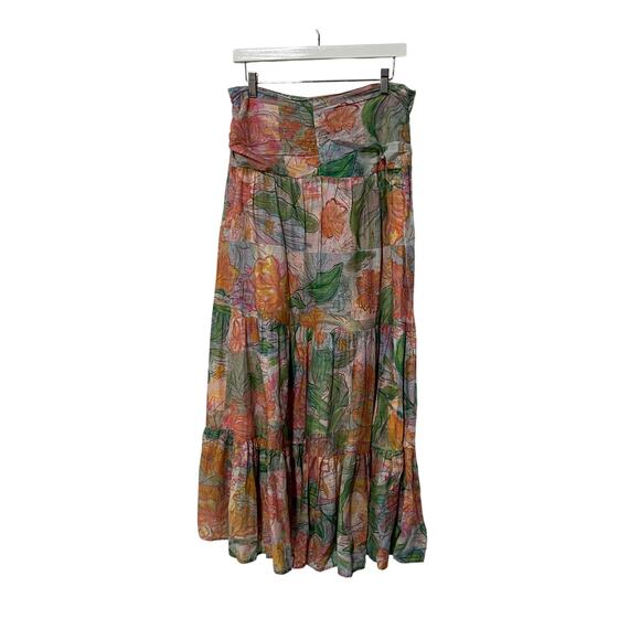 RAILS WOMENS SIZE 10 AGATHA TROPICS COTTON MAXI SKIRT ORANGE MULTI NEW - Picture 6 of 15